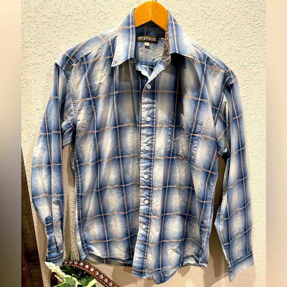Stetson Men's Checked Button-Down Long-Sleeved Sh… - image 3